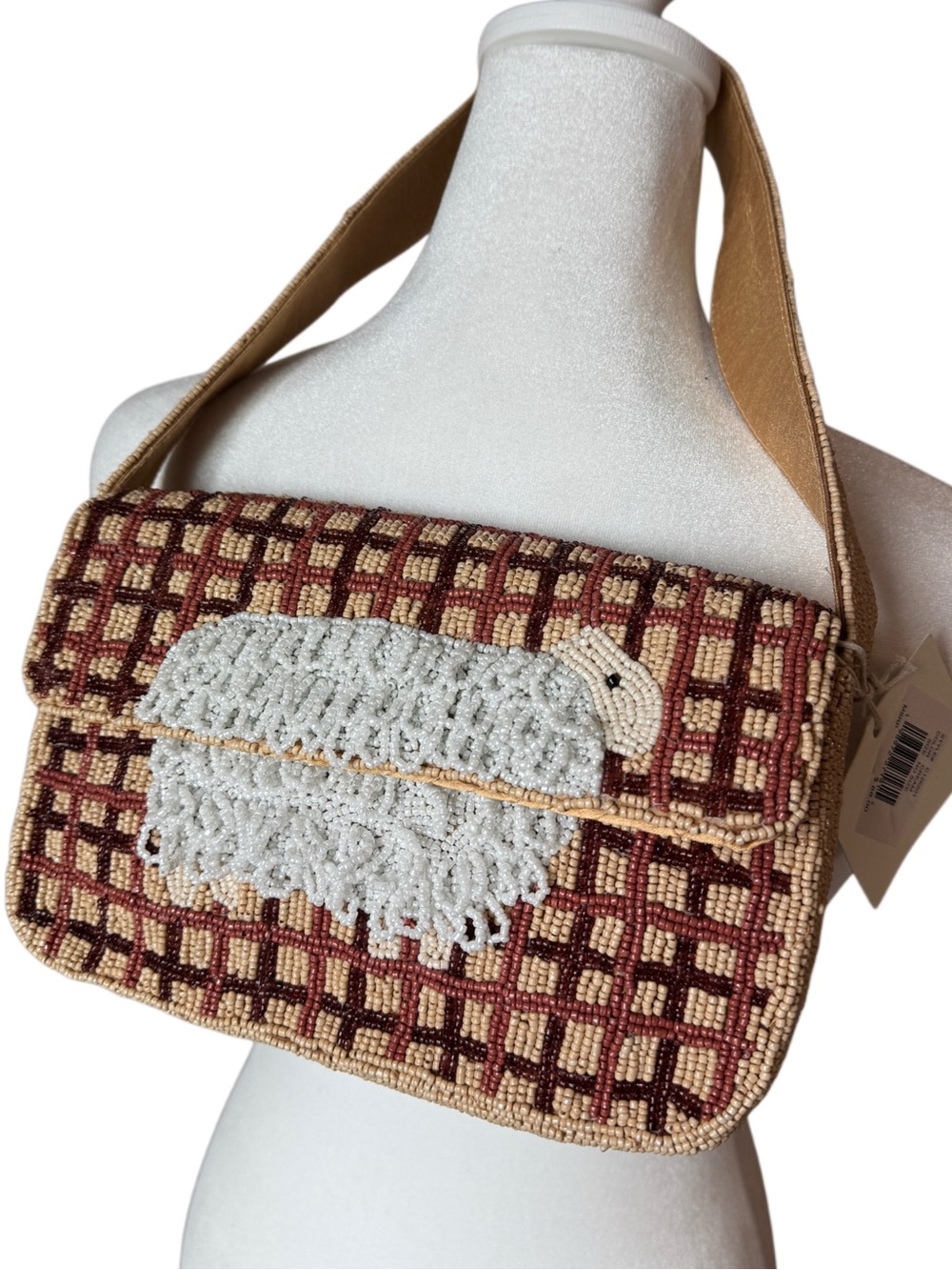 NWT Sol and Mer Sheep Beaded Fall Shoulder Bag